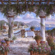 Схема вышивки «Вид на море»