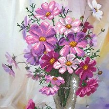 Схема вышивки «Цветные ромашки»