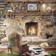 Схема вышивки «Камин»