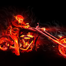 Схема вышивки «оненный мотоцикл»