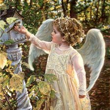 Схема вышивки «Ангелок и птичка»