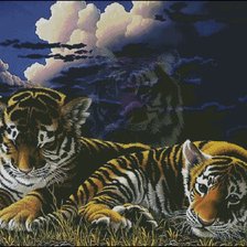 Схема вышивки «Тигрята»