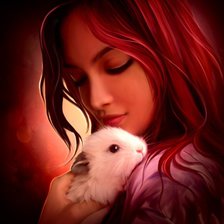 Схема вышивки «милашка с хомячком»