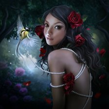 Схема вышивки «дама»