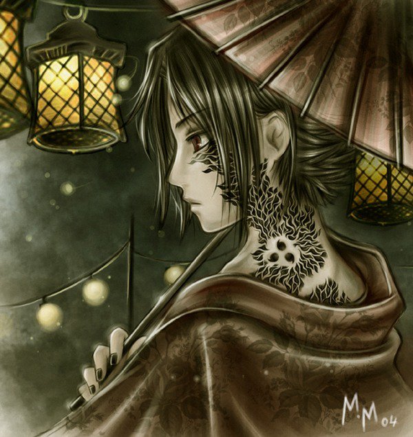 девушка с тату - девушка, восток, япония, тату - оригинал