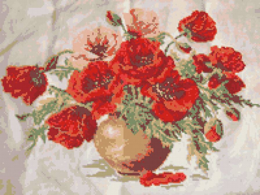 маки в вазе - предпросмотр