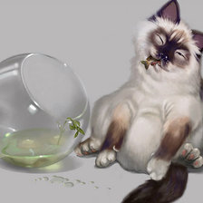 Схема вышивки «котик»