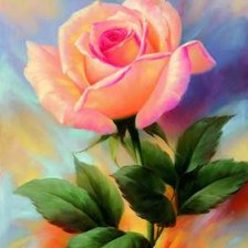 Схема вышивки «Красочная роза»