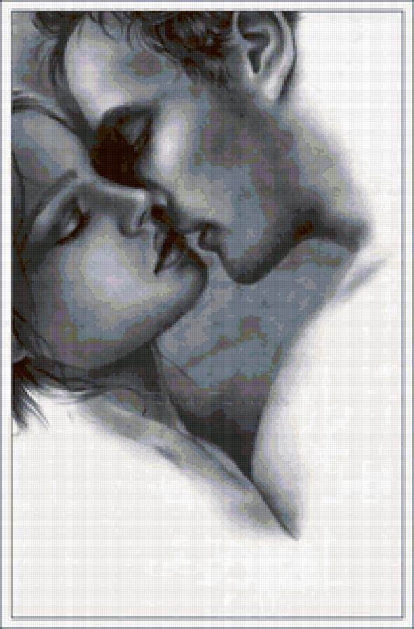 черно-белое - лица, пара, парень, любовь, чувства, взгляд, девушка, люди - предпросмотр