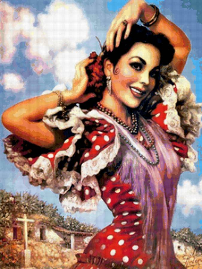 Художник Jesus Helguera - девушка, красота, испания - предпросмотр