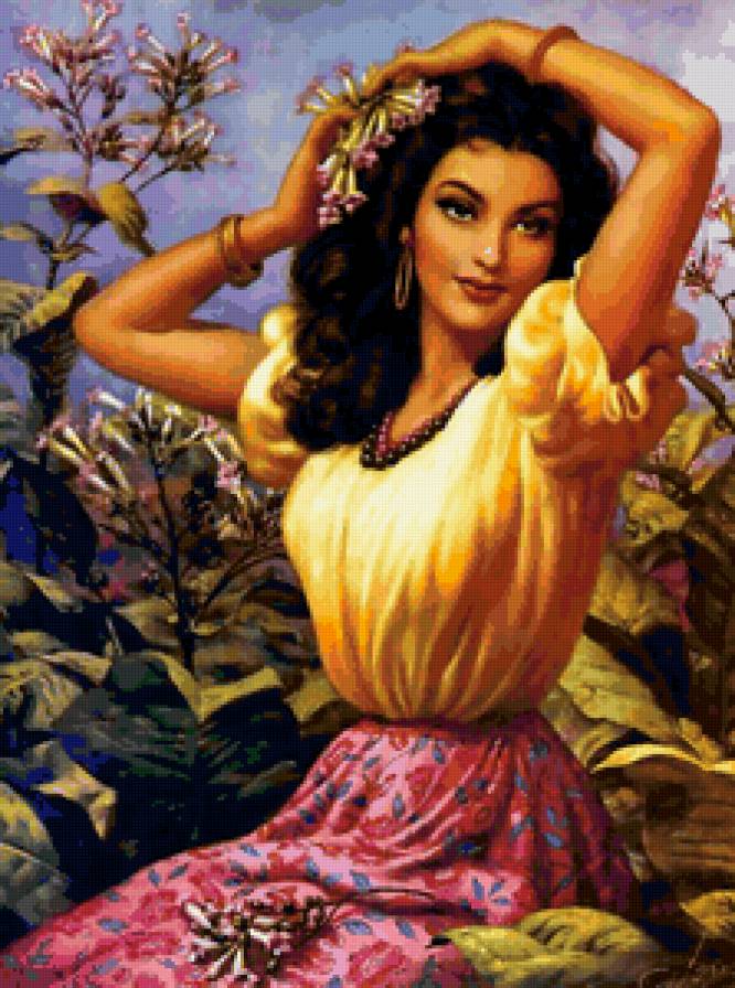 Художник Jesus Helguera - девушка, испания, красота - предпросмотр