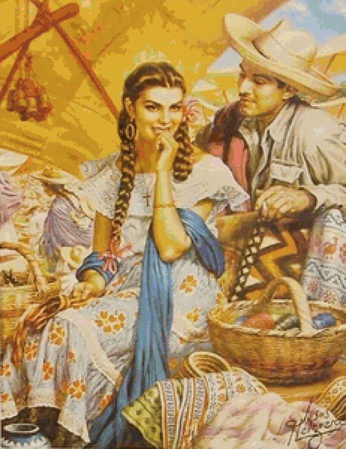 Художник Jesus Helguera - мужчина, девушка, испания, любовь - предпросмотр