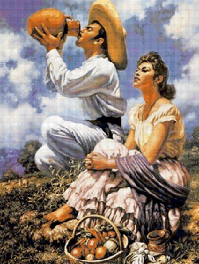 Художник Jesus Helguera - мужчина, девушка, двое - предпросмотр