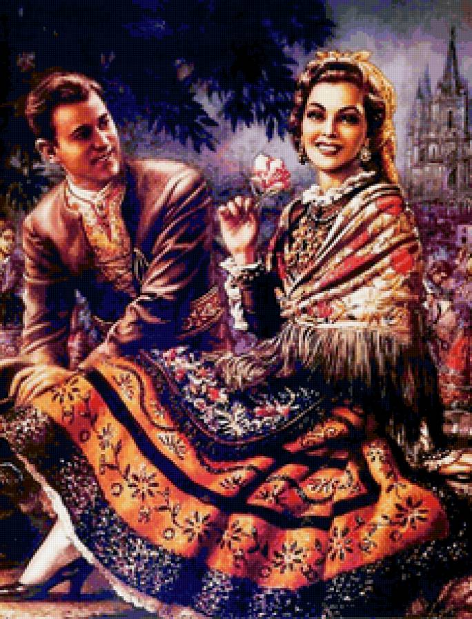 Художник Jesus Helguera - испания, девушка, двое, мужчина, любовь - предпросмотр