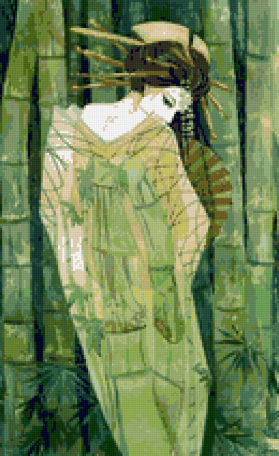 #3 - девушка, гейко, бамбук, япония - предпросмотр