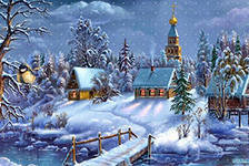 Схема вышивки «зимний вечер»