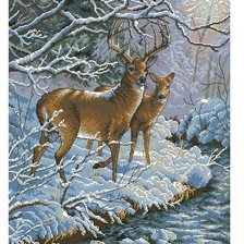 Схема вышивки «Олени»