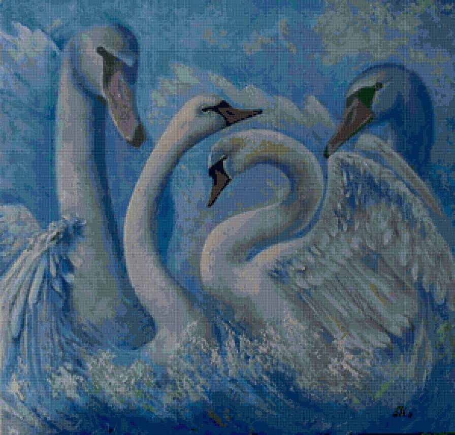 Лебеди - лебеди, птицы - предпросмотр