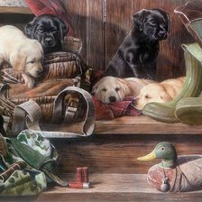 Схема вышивки «Щеночки»