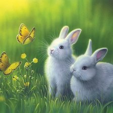 Схема вышивки «Зайчики»