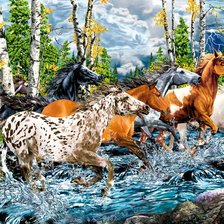 Схема вышивки «Лошади»