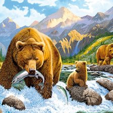 Схема вышивки «Медведи»