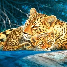 Схема вышивки «Пятнистая семья»