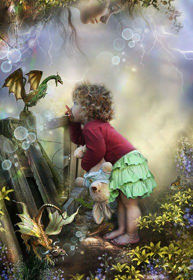 №73605 - девочка, дети, дракончики, фэнтези - оригинал