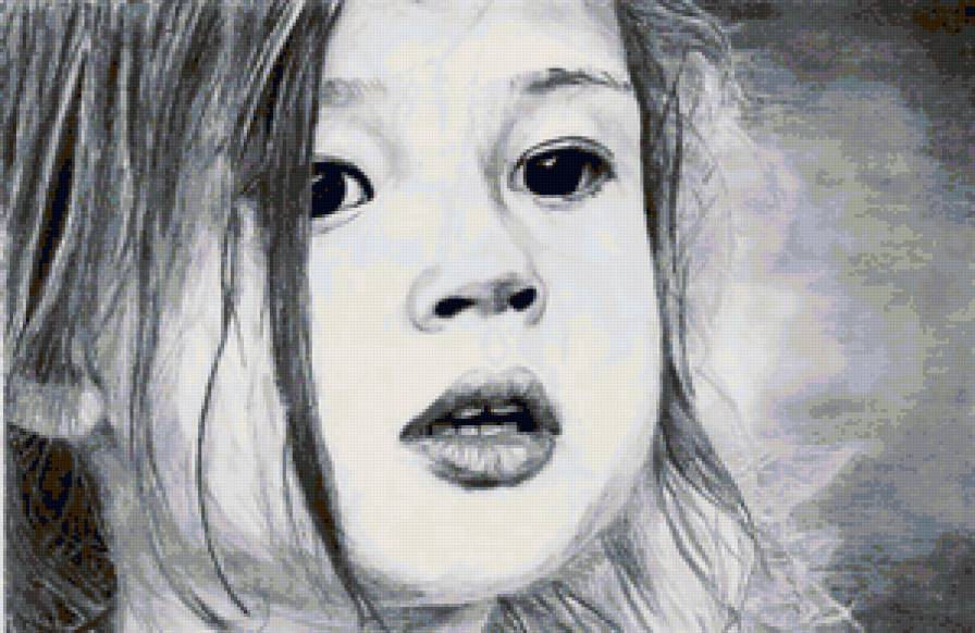 черно-белое - взгляд, девочка, глаза, лица, девушка, люди - предпросмотр