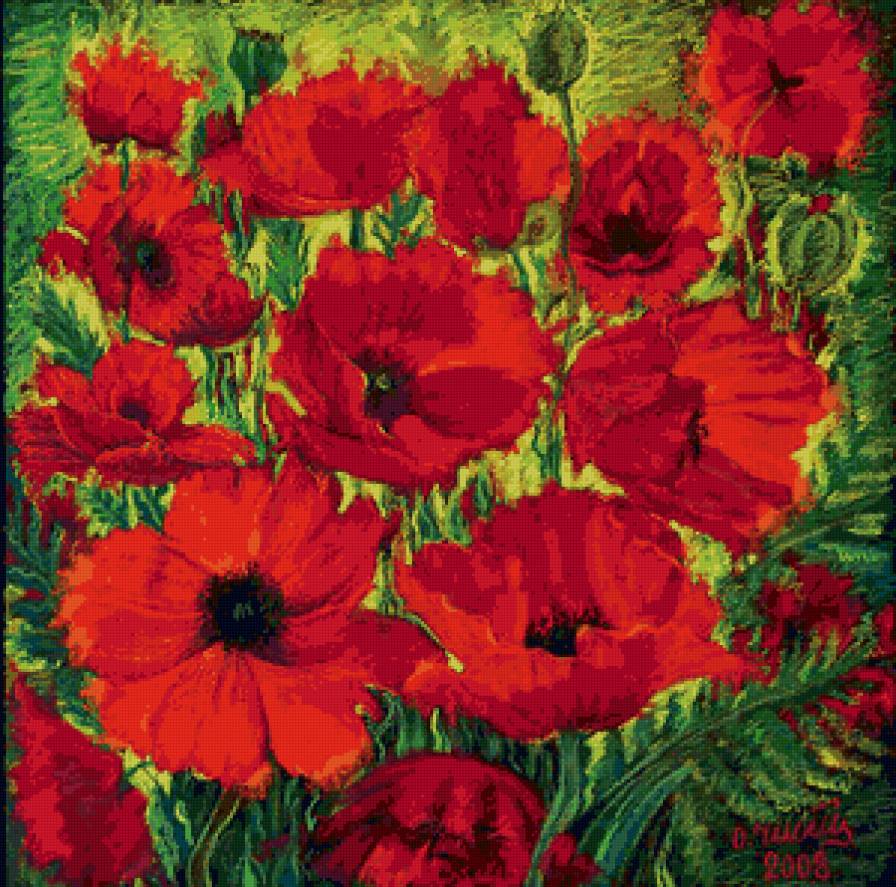 маки - маки, природа, подушка, цветы - предпросмотр