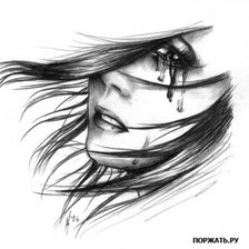 Схема вышивки «лицо, профиль, девушка, женщина, слезы»