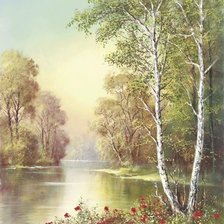 Схема вышивки «Весенняя река»