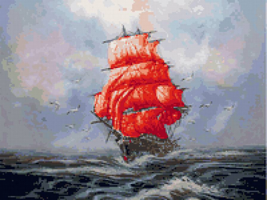 шторм 2 - корабли, волны, море, парусник, туман - предпросмотр