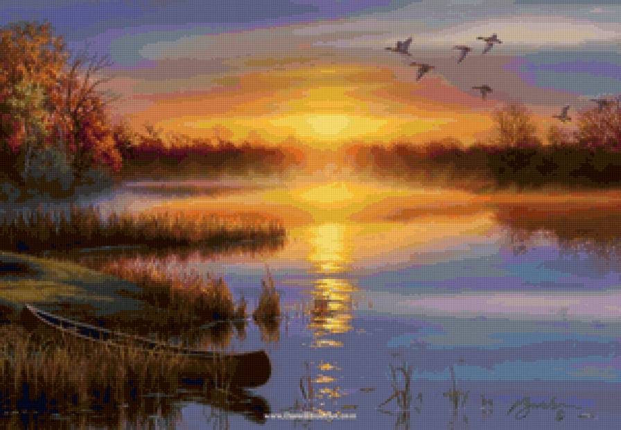 закат - солнце, луна, природа, вода - предпросмотр