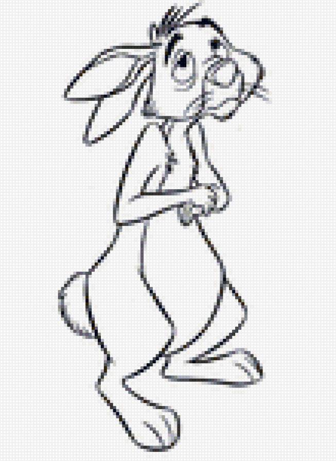 кролик - черное и белое - предпросмотр