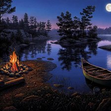 Схема вышивки «костер в ночи»