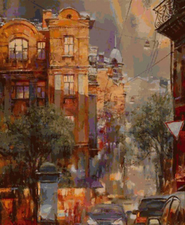 город - улица, дождь, машина, дом, городской пейзаж, город - предпросмотр