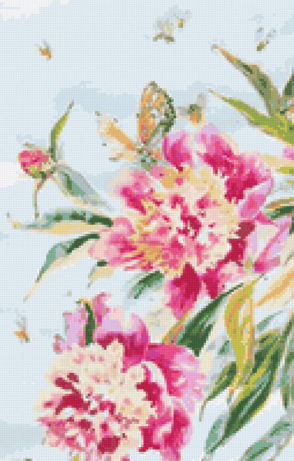 Аромат Ольга Цурина - розовый, бабочка, пион, цветы - предпросмотр