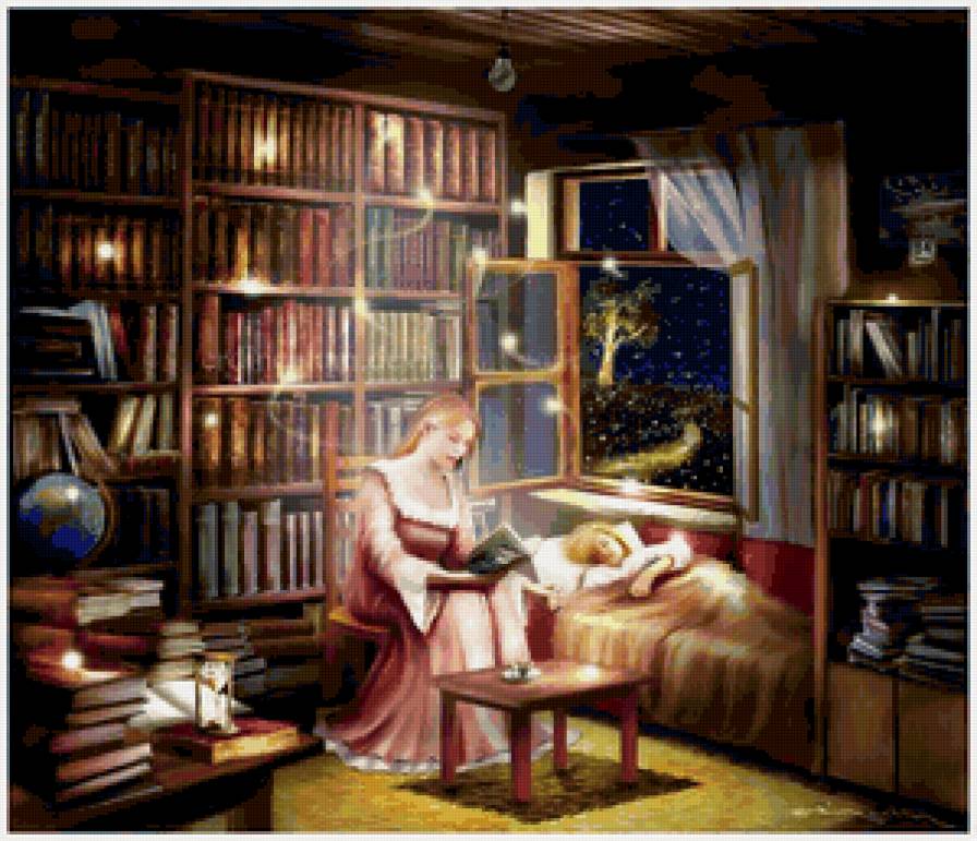 Сказка на ночь - ребенок, сон, нежность, мама, семья, книга - предпросмотр