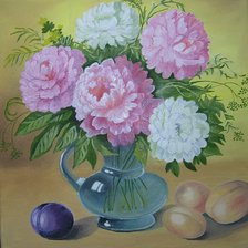 Схема вышивки «пионы в вазе»