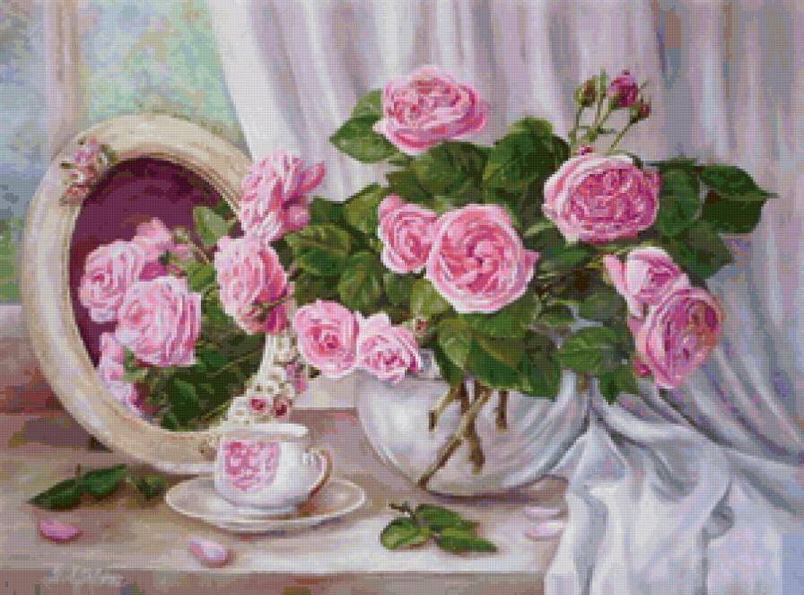 Розовые розы - цветы, роза - предпросмотр