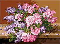 Схема вышивки «Розы и сирень»