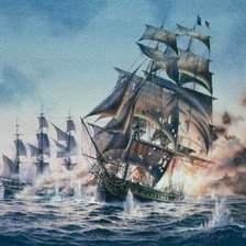 Схема вышивки «бой на море»