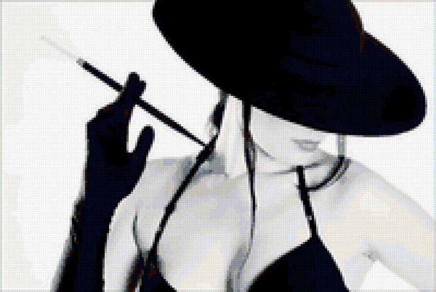 дама в шляпе - предпросмотр