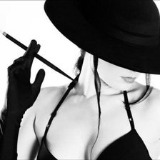 Схема вышивки «дама в шляпе»