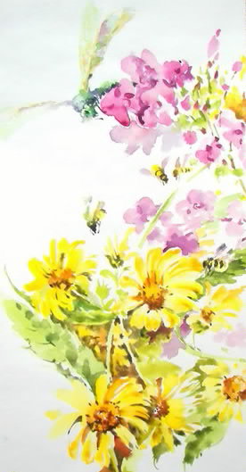 скоро осень Ольга Цурина - лето, осень, стрекоза, цветы, желтый - оригинал