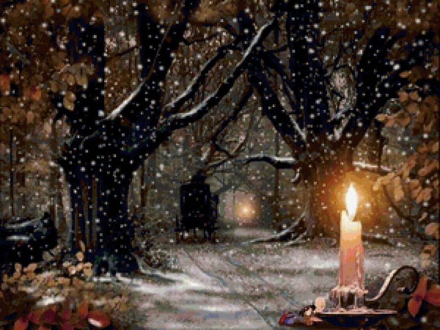 пейзаж со свечой - предпросмотр