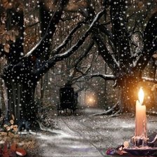 пейзаж со свечой