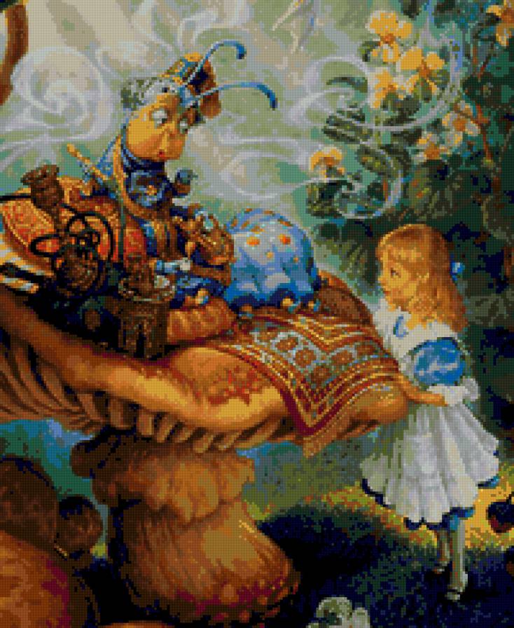 Советы от синей Гусеницы - сказка, деткам, алиса - предпросмотр