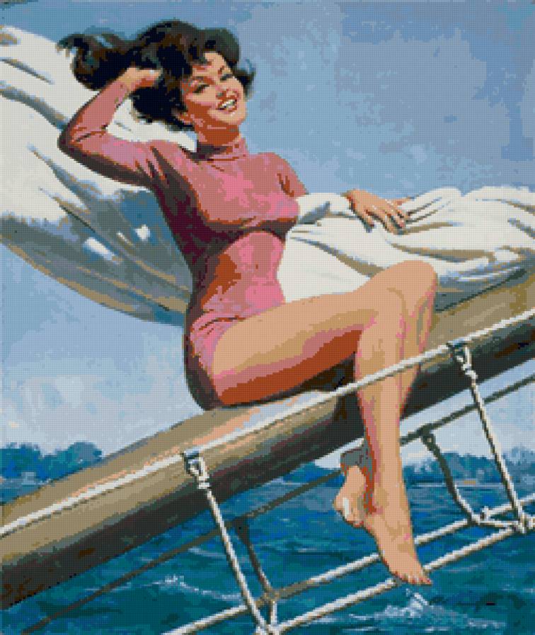 Серия "В американском стиле" - девушка, пейзаж, море - предпросмотр